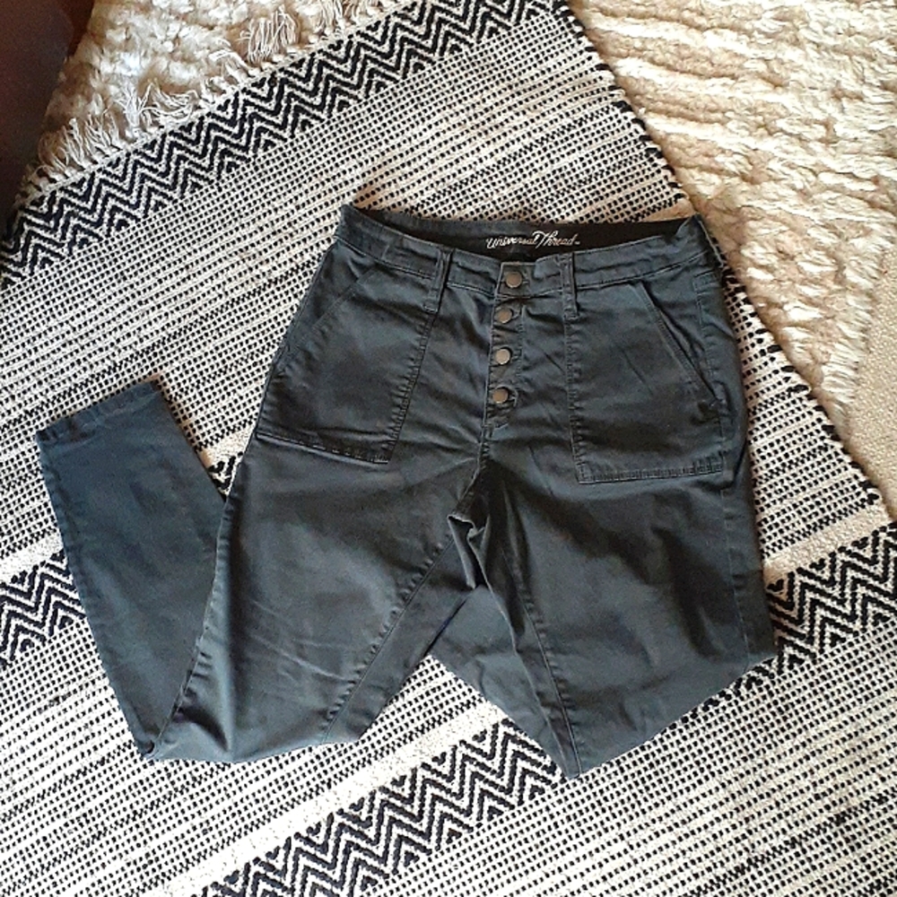 Women's Olive Utility Jeans
